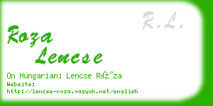 roza lencse business card